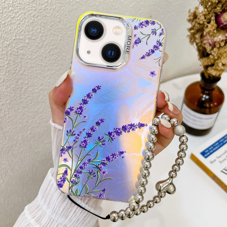 Electroplating Laser Flower Phone Case with Wrist Strap, Series 8