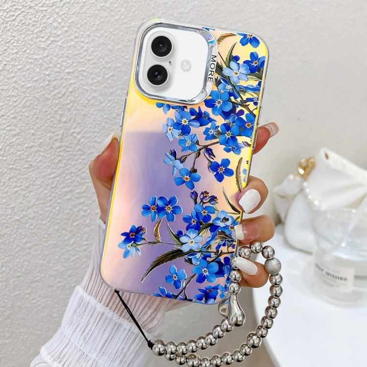 Electroplating Laser Flower Phone Case with Wrist Strap, Series 2