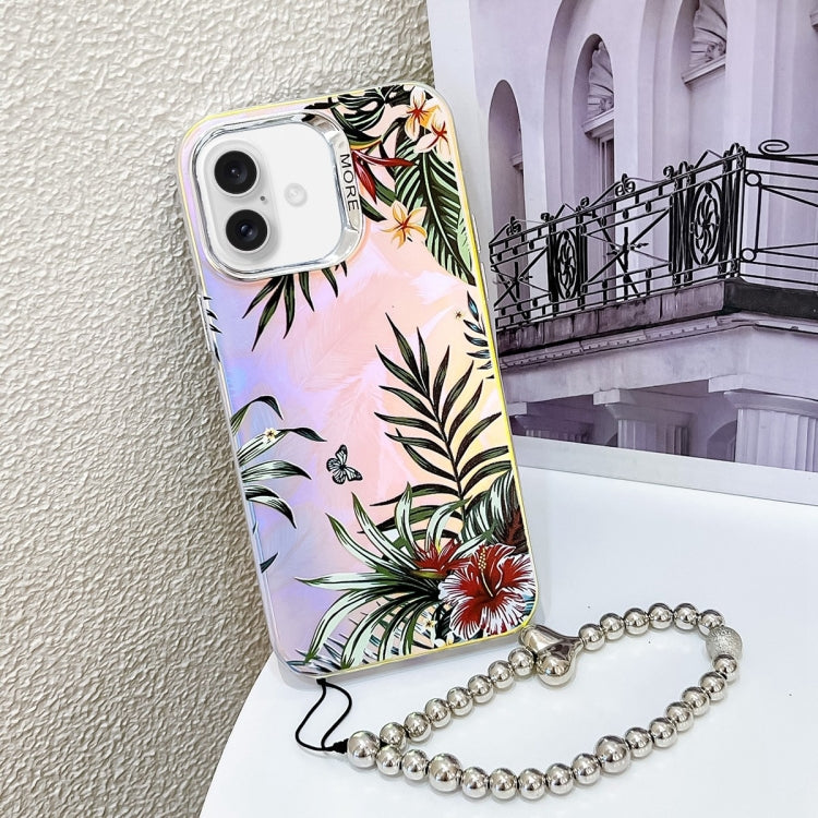 Electroplating Laser Flower Phone Case with Wrist Strap, Series 2