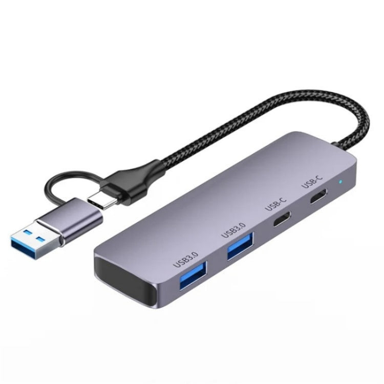 T-32C 2-in-1 Cable USB 3.0 + Type-C 4-port Hub Aluminum Alloy Docking Station My Store