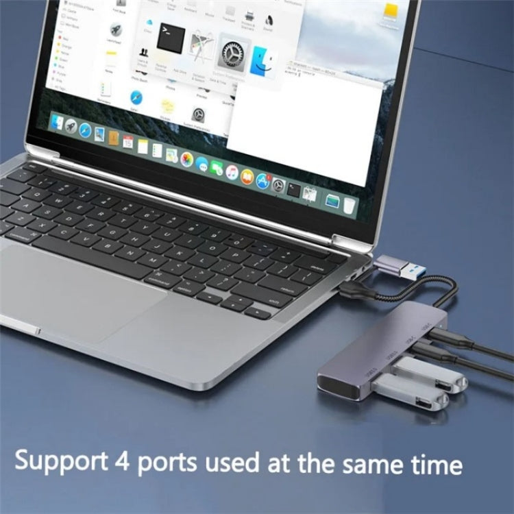 T-32C 2-in-1 Cable USB 3.0 + Type-C 4-port Hub Aluminum Alloy Docking Station My Store