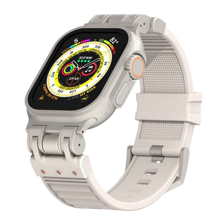 Metal Mecha Plaid Silicone Watch Band, Series 3 My Store