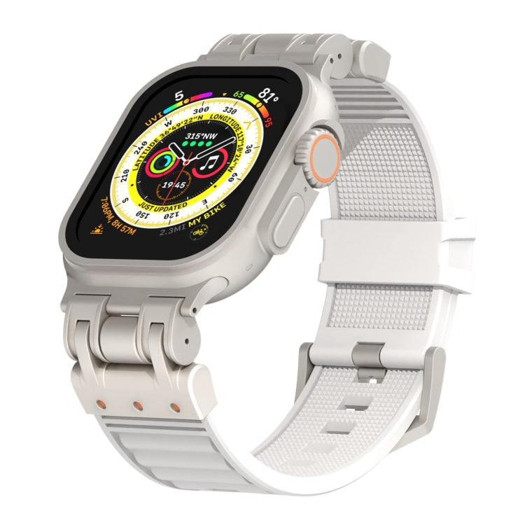 Metal Mecha Plaid Silicone Watch Band, Series 3