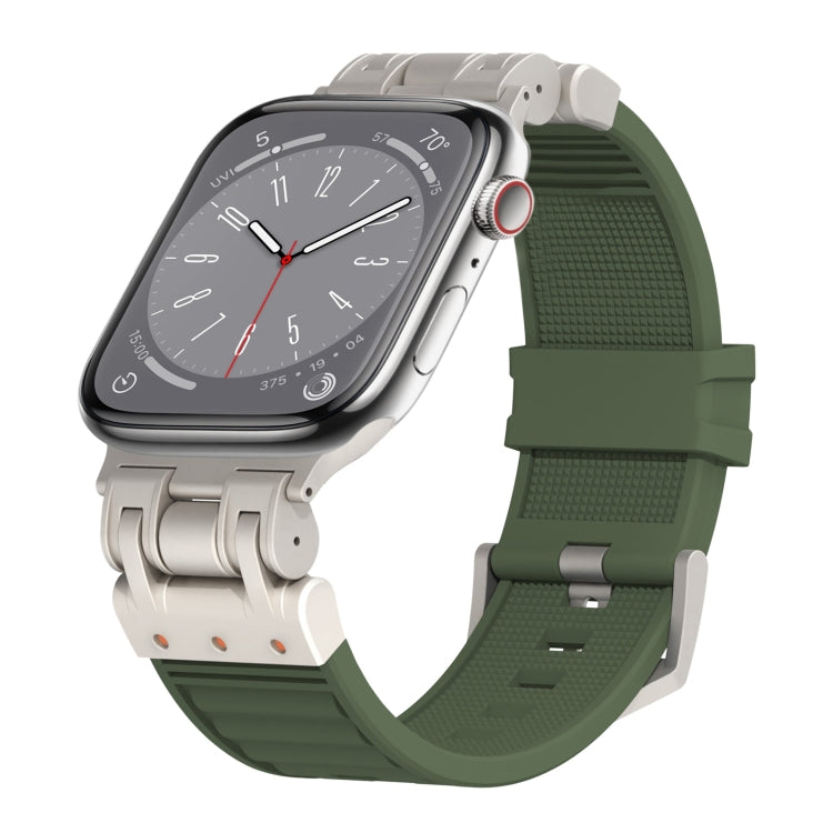 Metal Mecha Plaid Silicone Watch Band, Series 2