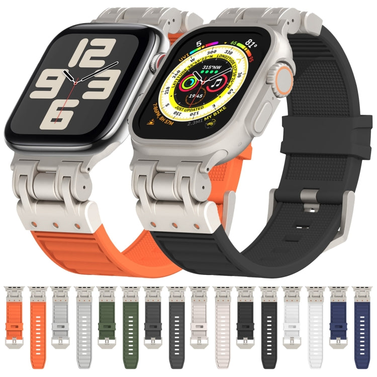 Metal Mecha Plaid Silicone Watch Band, Series 1