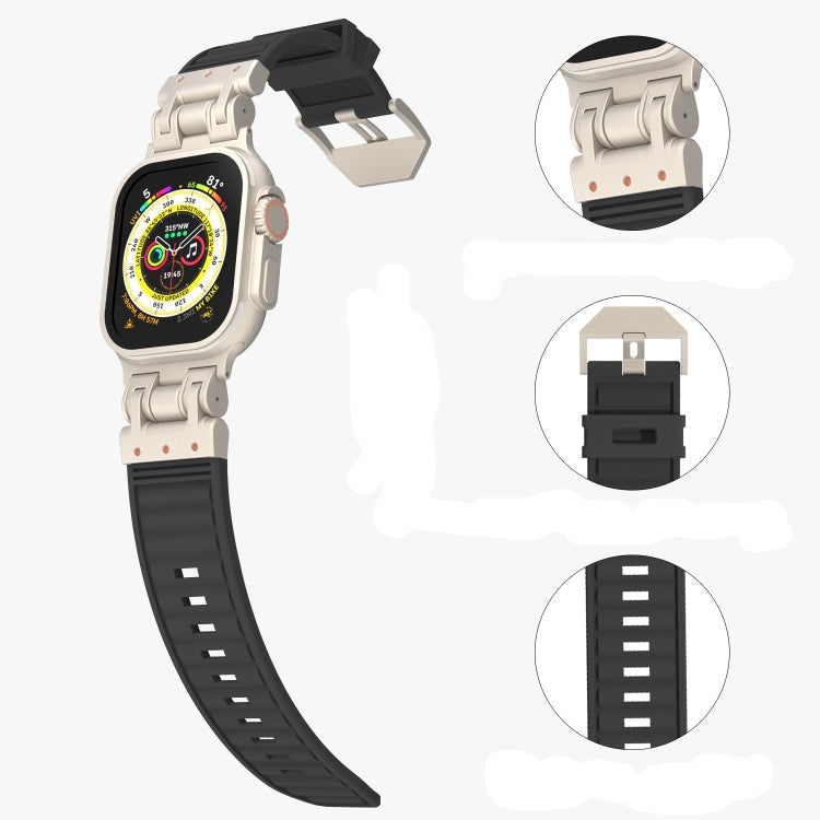 Metal Mecha Plaid Silicone Watch Band, Series 4