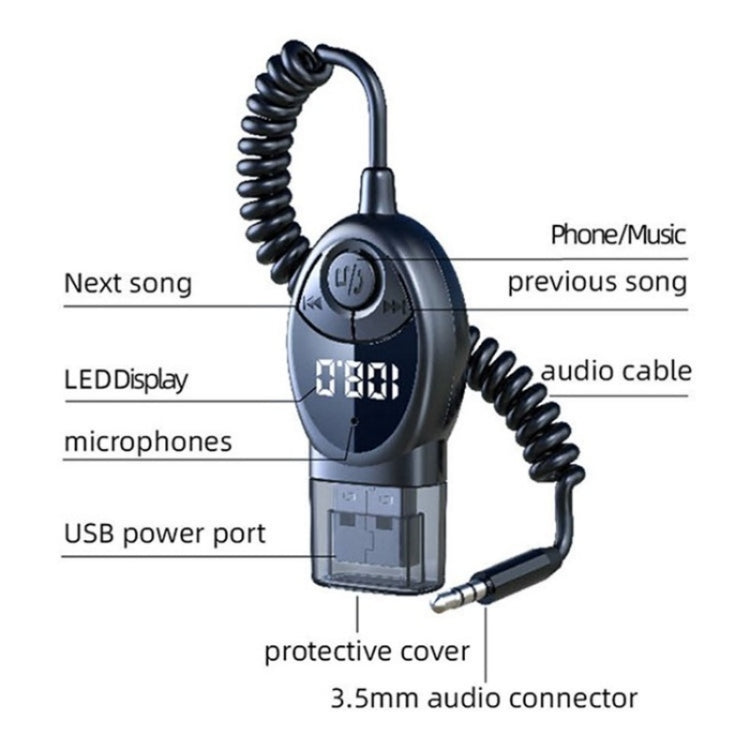 W8 With Telescopic Cable Car Audio Adapter Bluetooth Receiver FM Transmitter ÎҵÄÉ̵ê