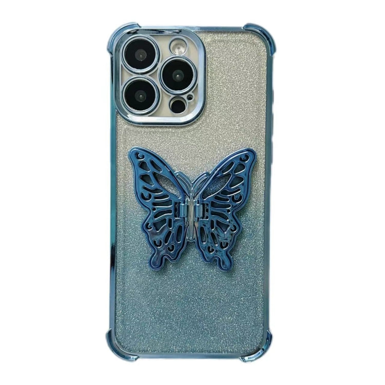 Electroplated Glitter 3D Butterfly Four-corner Shockproof TPU Phone Case, Series 2