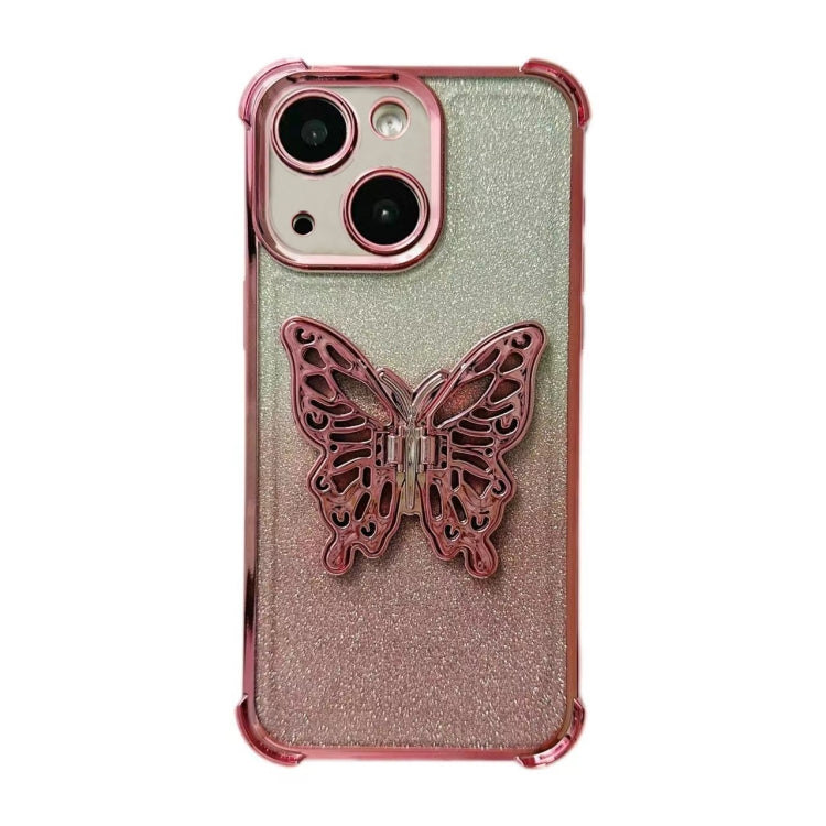 Electroplated Glitter 3D Butterfly Four-corner Shockproof TPU Phone Case, Series 4