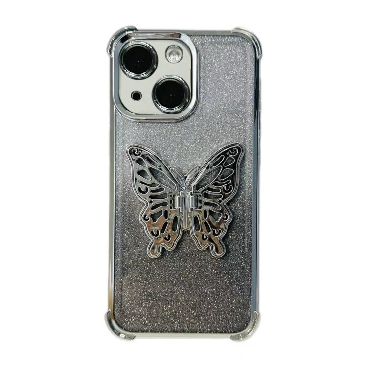 Electroplated Glitter 3D Butterfly Four-corner Shockproof TPU Phone Case, Series 3