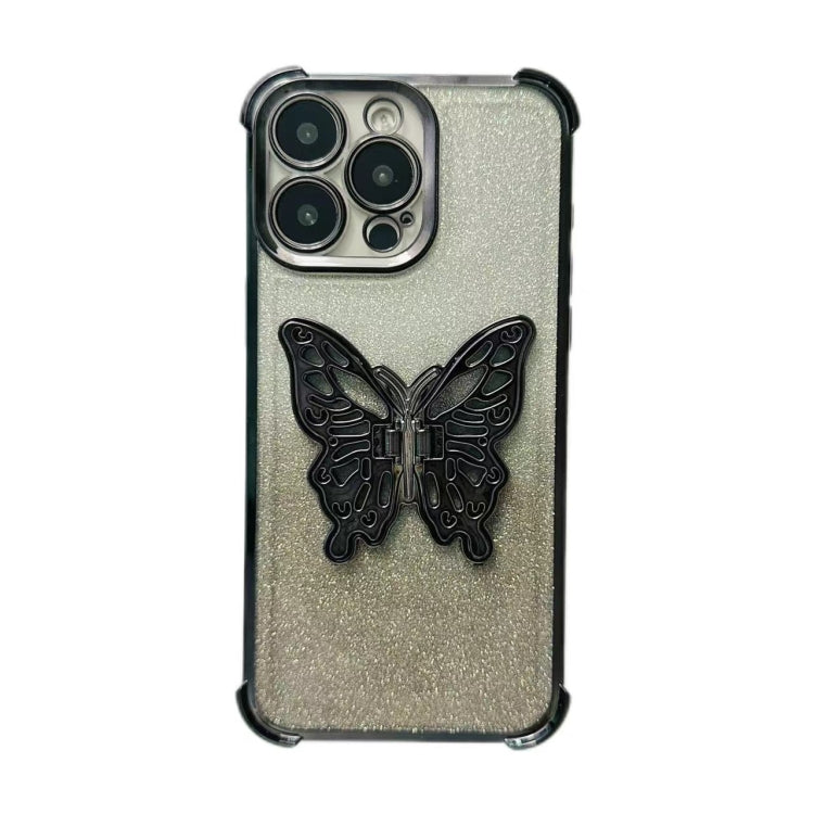 Electroplated Glitter 3D Butterfly Four-corner Shockproof TPU Phone Case, Series 2