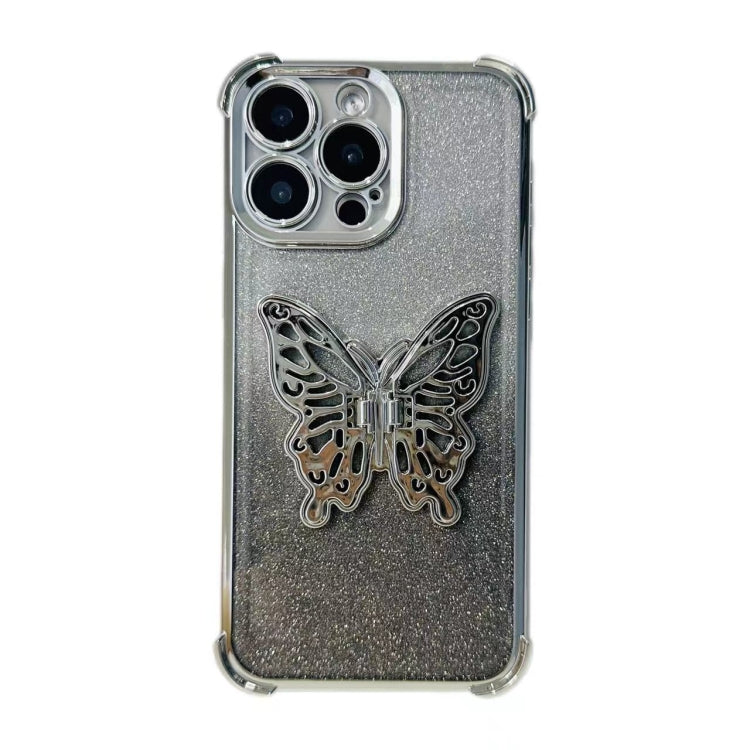 Electroplated Glitter 3D Butterfly Four-corner Shockproof TPU Phone Case, Series 5