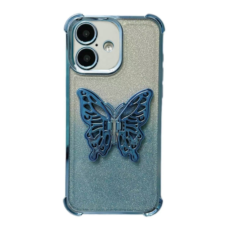 Electroplated Glitter 3D Butterfly Four-corner Shockproof TPU Phone Case, Series 3