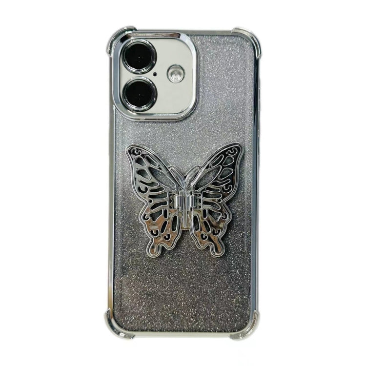 Electroplated Glitter 3D Butterfly Four-corner Shockproof TPU Phone Case, Series 3