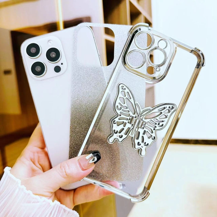 Electroplated Glitter 3D Butterfly Four-corner Shockproof TPU Phone Case, Series 1