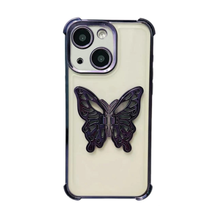 Electrpolated 3D Butterfly Holder TPU Phone Case, Series 4