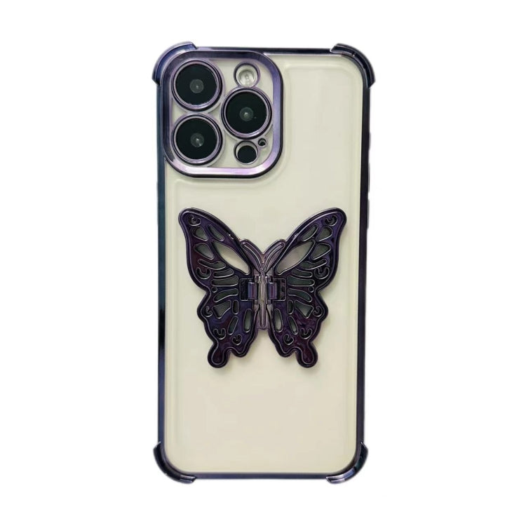 Electrpolated 3D Butterfly Holder TPU Phone Case, Series 3