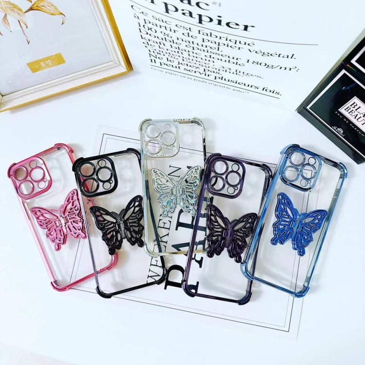 Electrpolated 3D Butterfly Holder TPU Phone Case, Series 1