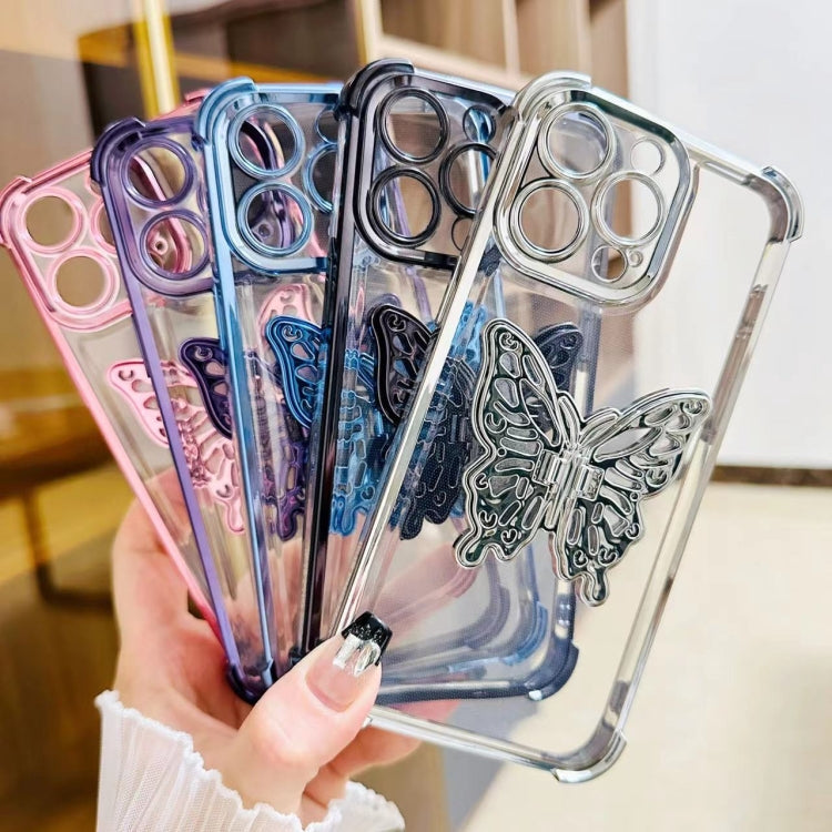 Electrpolated 3D Butterfly Holder TPU Phone Case, Series 1