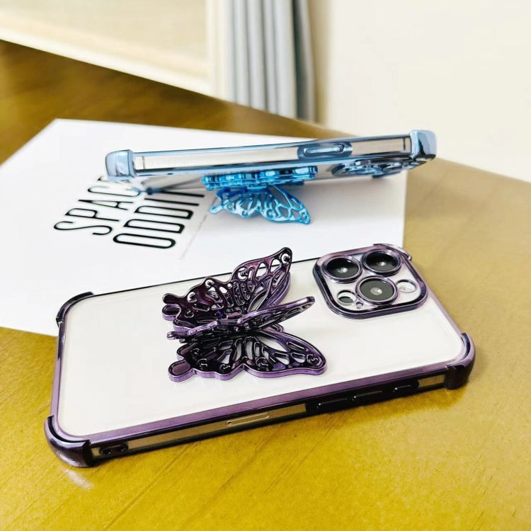 Electrpolated 3D Butterfly Holder TPU Phone Case, Series 1