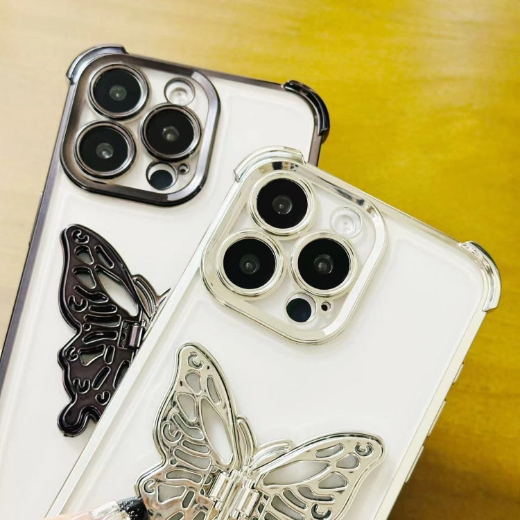 Electrpolated 3D Butterfly Holder TPU Phone Case, Series 1