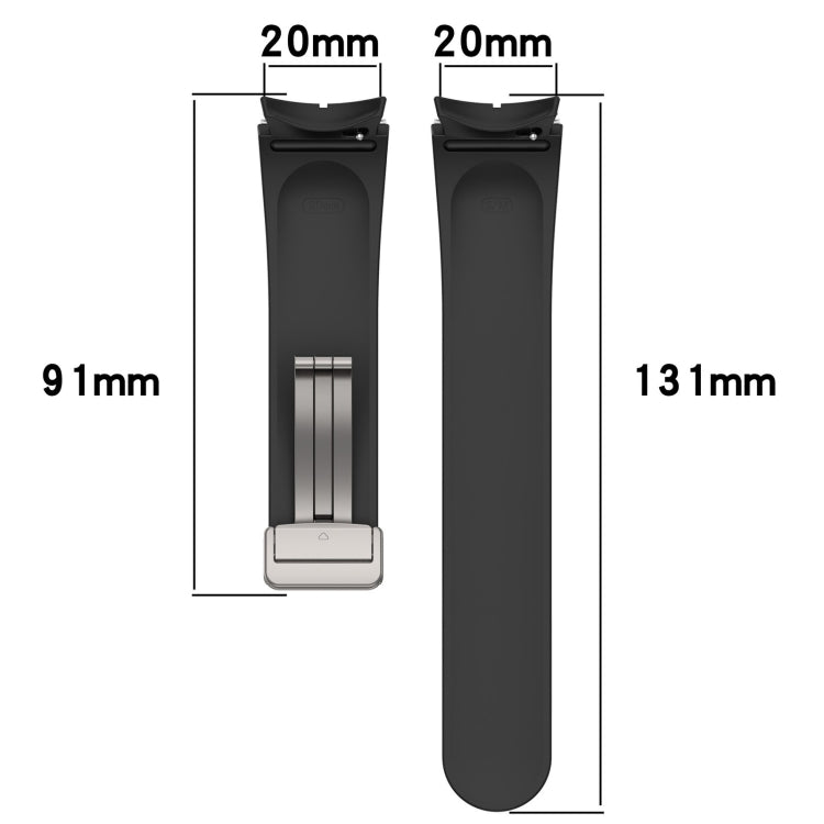 Magnetic Folding Silver Buckle Silicone Watch Band, Series 1