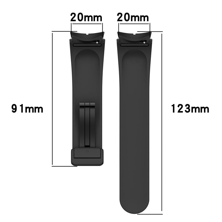 Magnetic Folding Black Buckle Silicone Watch Band, Series 1