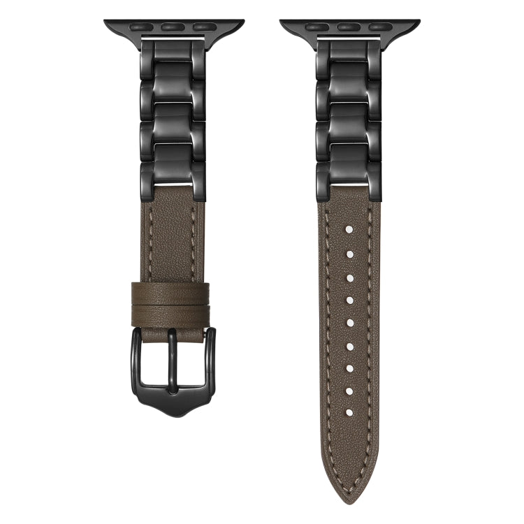 Ceramic Color Buckle Contrast Leather Watch Band, Series 2