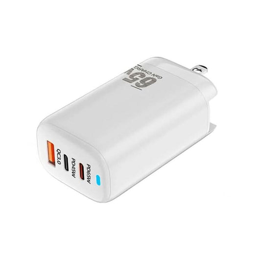 TE-65W GaN PD65W Dual USB-C/Type-C+USB-A Laptop Tablet Adapter US Plug