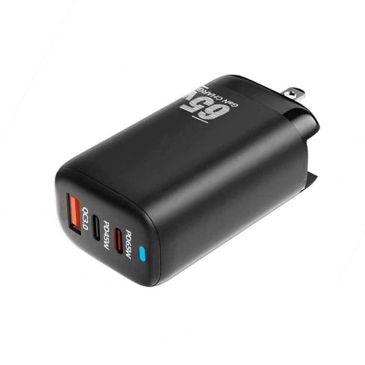 TE-65W GaN PD65W Dual USB-C/Type-C+USB-A Laptop Tablet Adapter US Plug