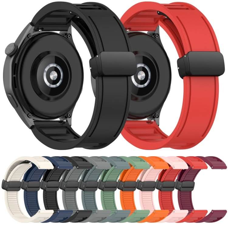 22mm Foldable Magnetic Buckle Silicone Watch Band, Series 5