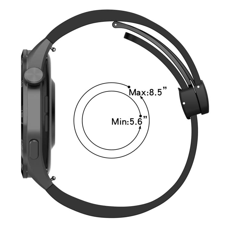 22mm Foldable Magnetic Buckle Silicone Watch Band, Series 4