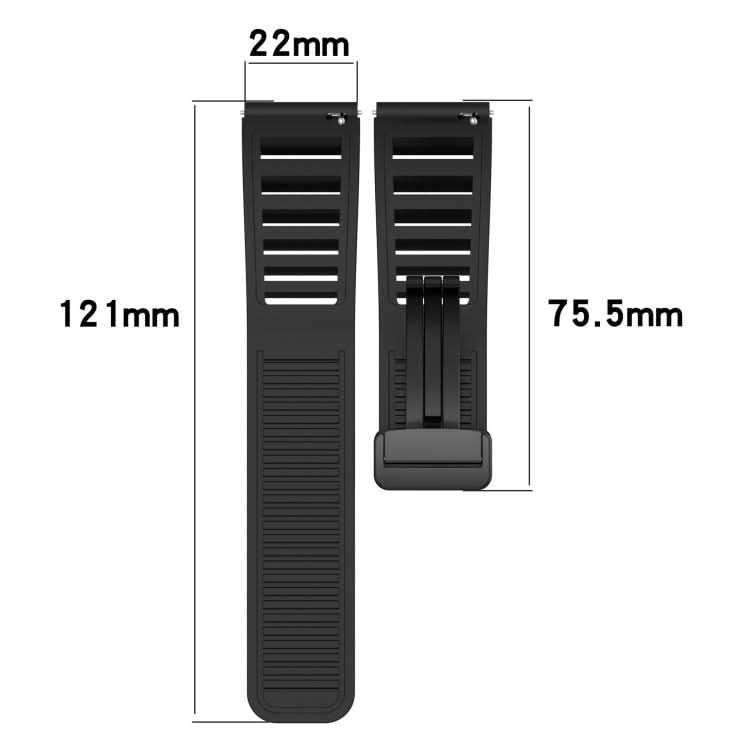 22mm Foldable Magnetic Buckle Silicone Watch Band, Series 4