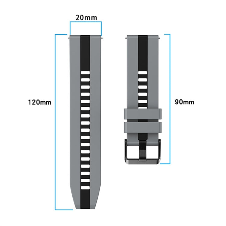 20mm Two Color Sports Silicone Watch Band, Series 1-Reluova