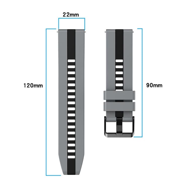 22mm Two Color Sports Silicone Watch Band, Series 1-Reluova