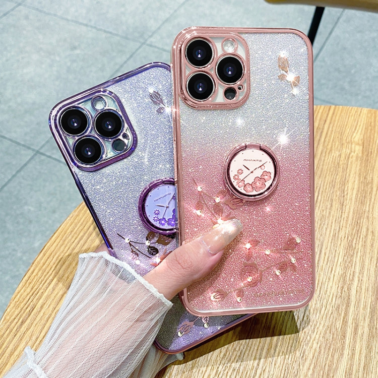 Gradient Glitter Immortal Flower Ring All-inclusive Phone Case