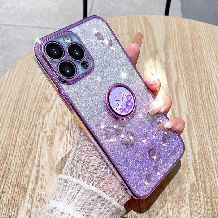 Gradient Glitter Immortal Flower Ring All-inclusive Phone Case