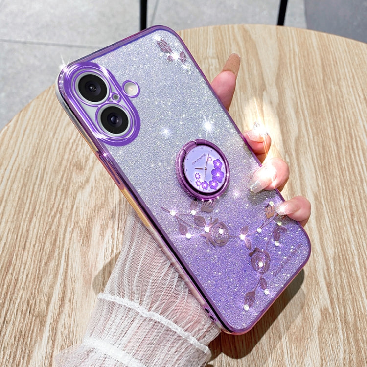 Gradient Glitter Immortal Flower Ring All-inclusive Phone Case