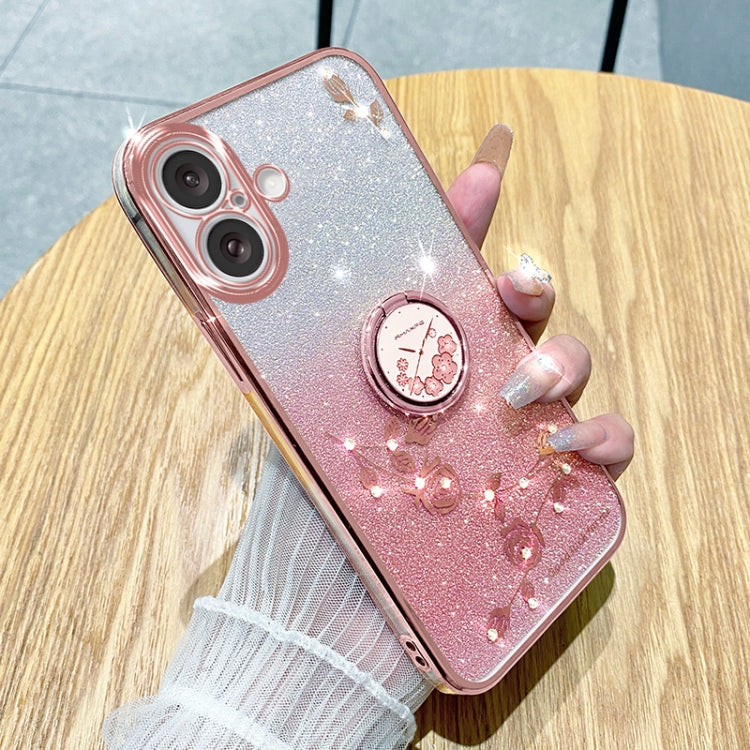 Gradient Glitter Immortal Flower Ring All-inclusive Phone Case