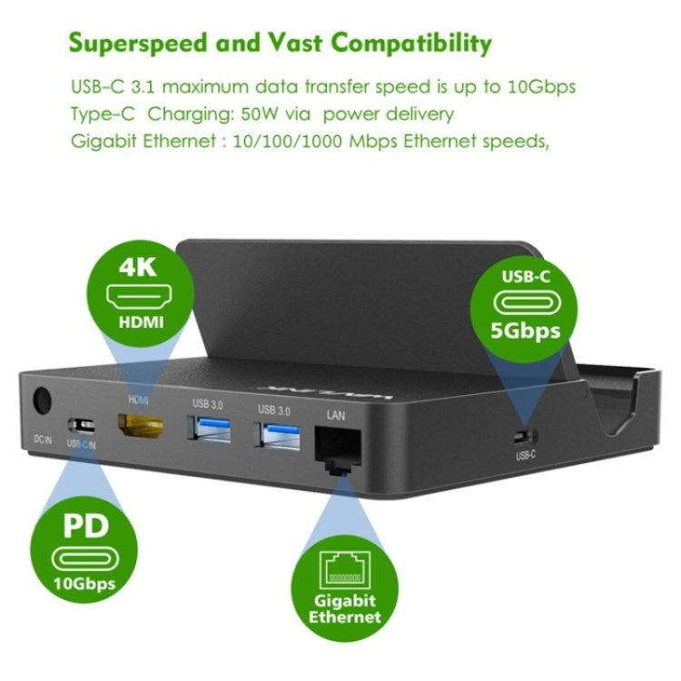 WAVLINK UHP3D01G Gigabit Ethernet USB 3.0 Multi-Function HUB 4K HD Docking Station My Store