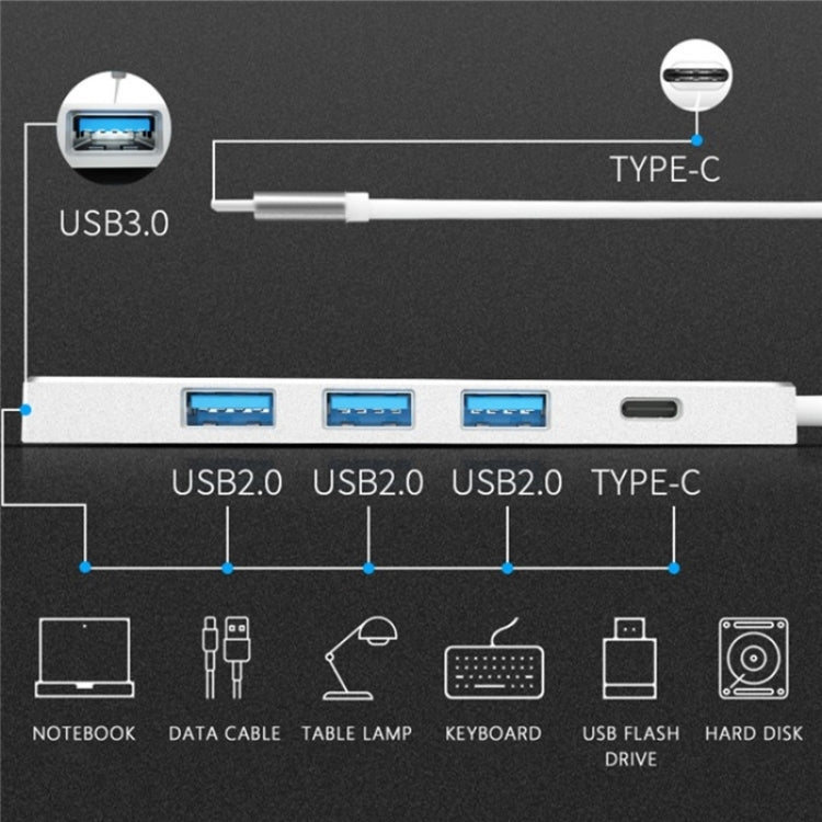 ADS-301C USB-C / Type-C to USB-C + USB 3.0 + 3 x USB 2.0 Expander HUB My Store