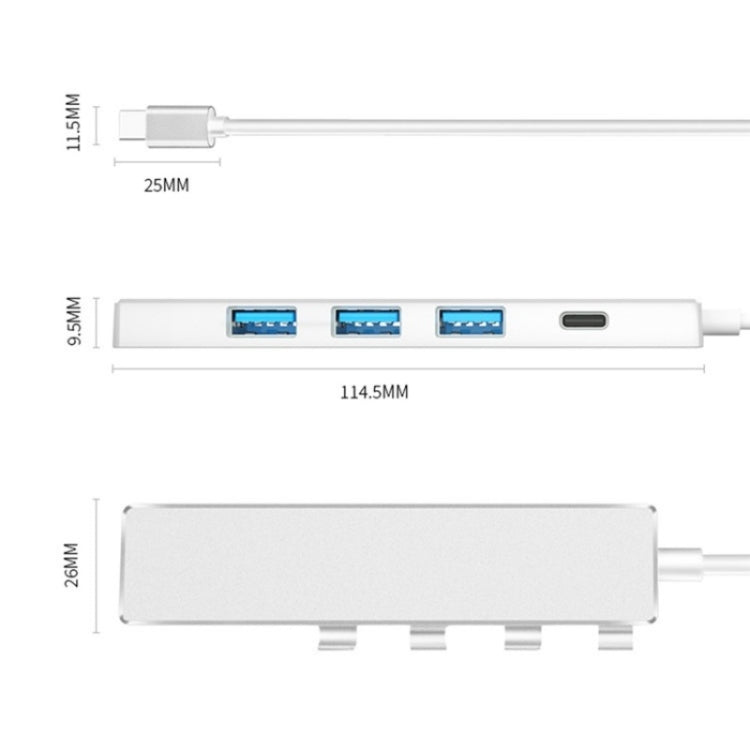 ADS-301C USB-C / Type-C to USB-C + USB 3.0 + 3 x USB 2.0 Expander HUB My Store