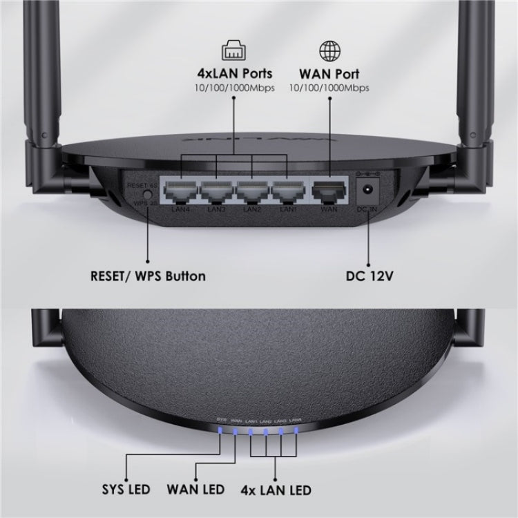 WAVLINK WN530G3 4x 5dBi складная антенна AC1200 двухдиапазонный беспроводной ретранслятор маршрутизатор