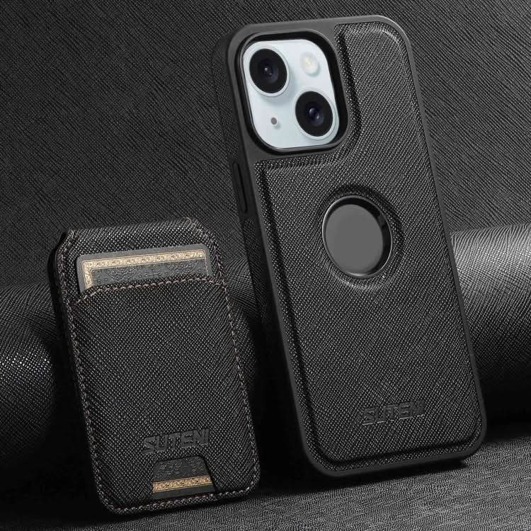 Suteni M2 Cross-Grain MagSafe Vertical Card Back Phone Case, Series 2