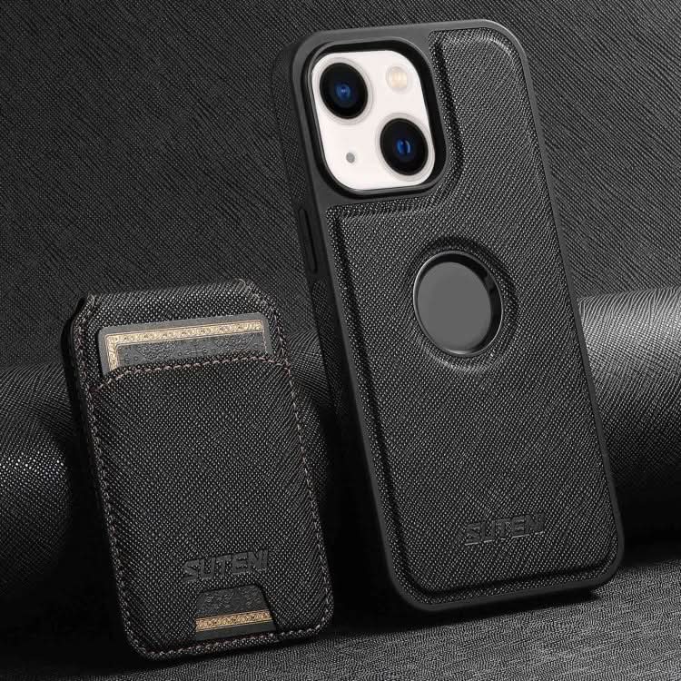 Suteni M2 Cross-Grain MagSafe Vertical Card Back Phone Case, Series 2