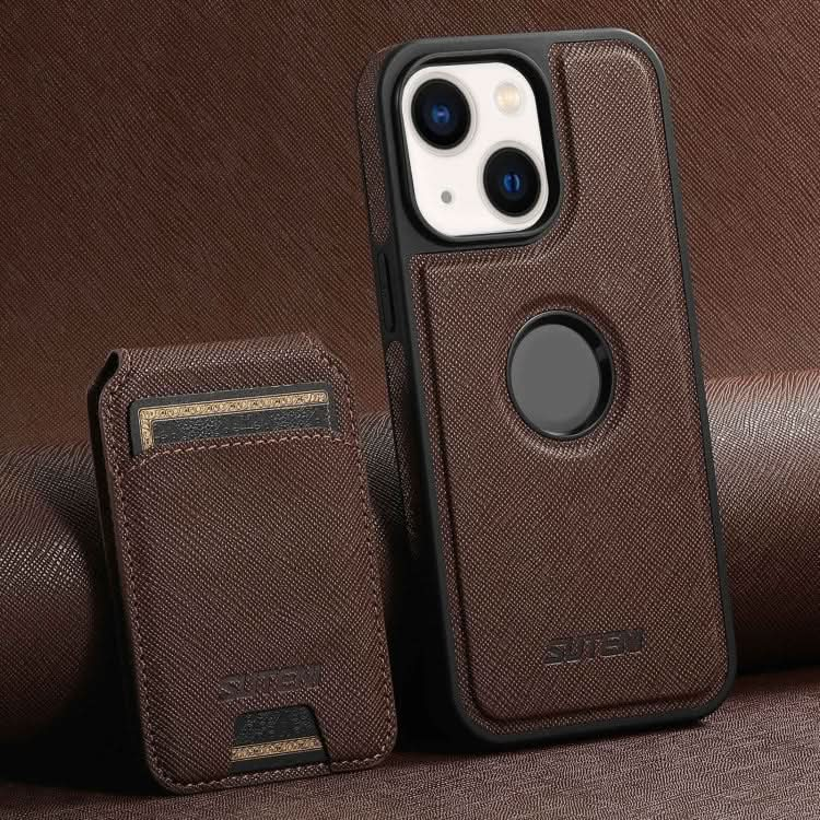 Suteni M2 Cross-Grain MagSafe Vertical Card Back Phone Case, Series 2