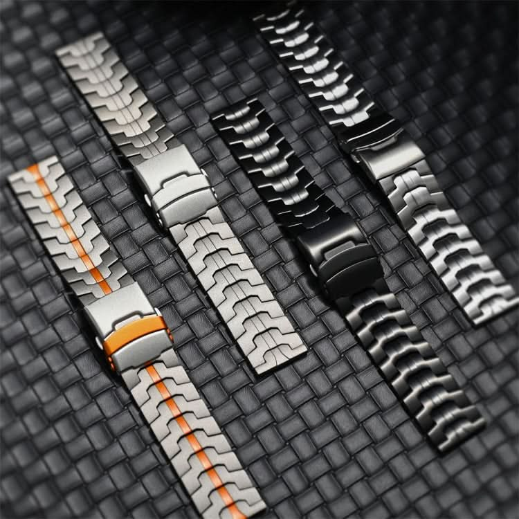 22mm Double Lock Buckle Turtle Titanium Steel Watch Band, Series 1