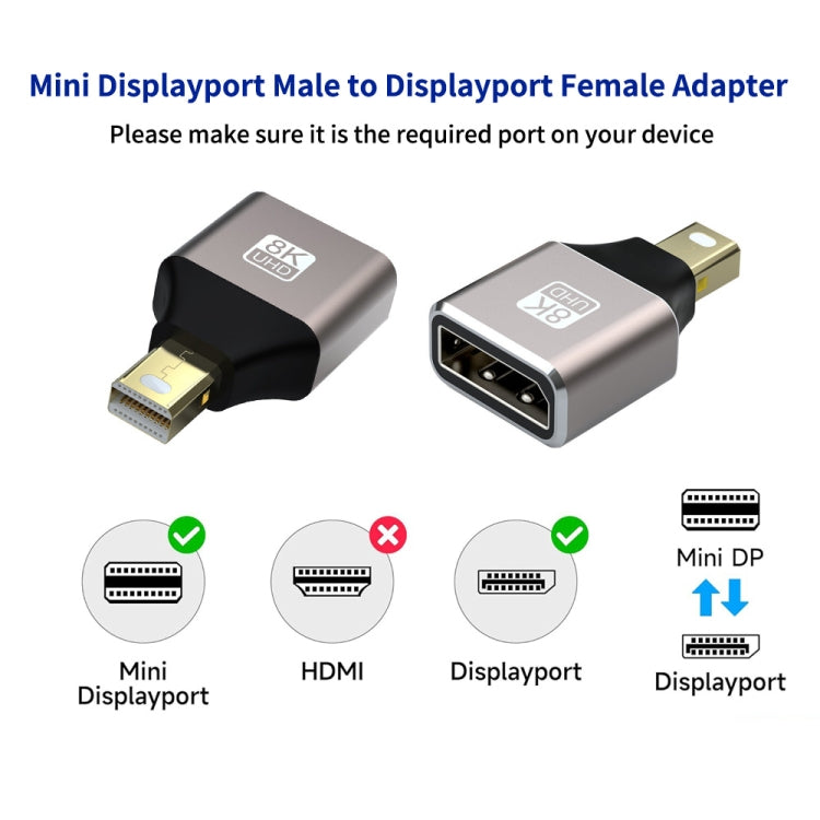 JUNSUNMAY 8K 60Hz Male Mini Displayport to Female Displayport Adapter DP Converter My Store