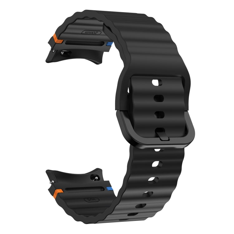 Wave Pattern Stitched Silicone Watch Band, Series 2