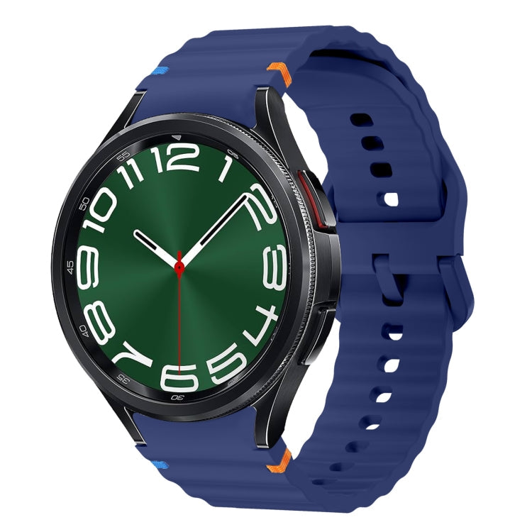 Wave Pattern Stitched Silicone Watch Band, Series 4